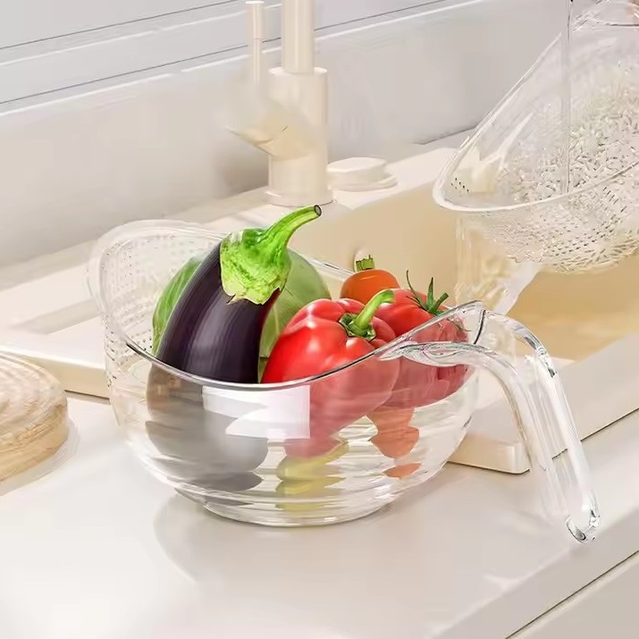 Passoire en plastique de cuisine, panier de lavage de riz, passoires pour fruits et légumes